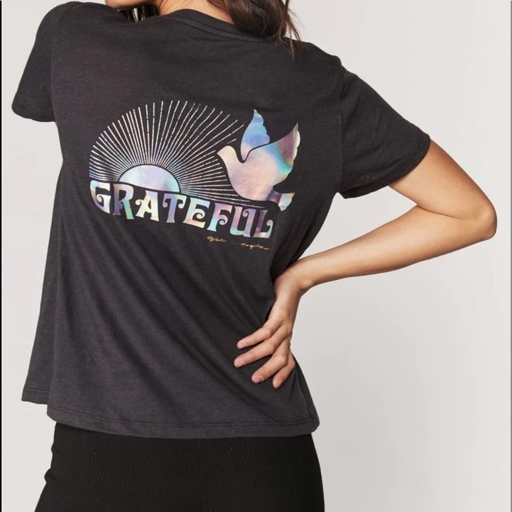 NWT spiritual gangster tee holographic print